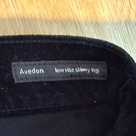 Citizens of Humanity Avedon Velvet Pants Low-Rise Skinny Leg Black - Picture 7 of 12